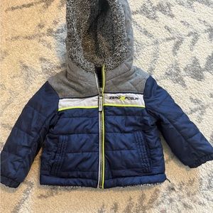ZeroXposur Navy and Gray Hooded Jacket 12 MONTHS